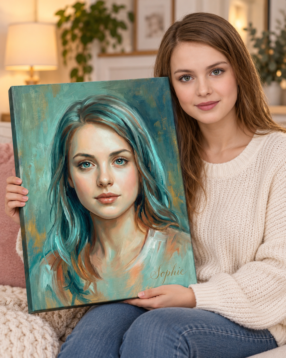 🩵 Turquoise Oil Portrait