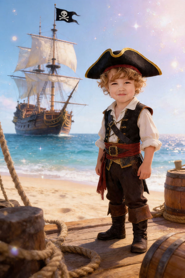 🏴‍☠️ Pirate captain with tall sailing ship