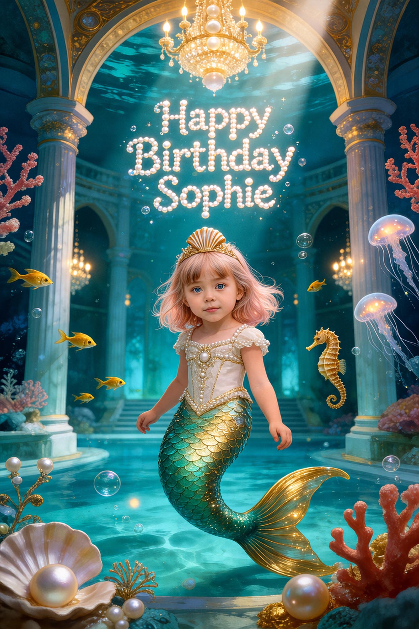 👑 Golden Crown Mermaid Princess