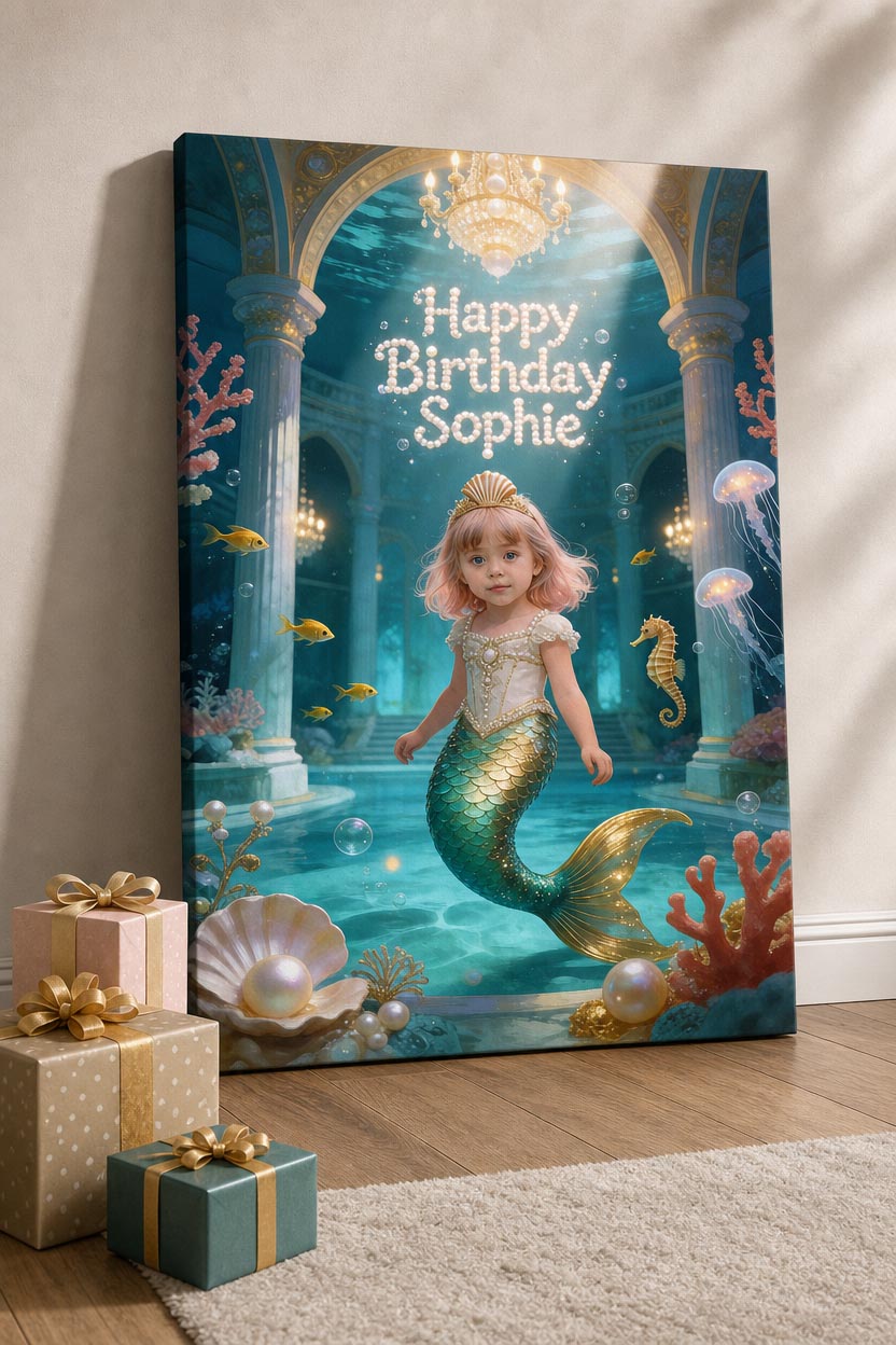 👑 Golden Crown Mermaid Princess