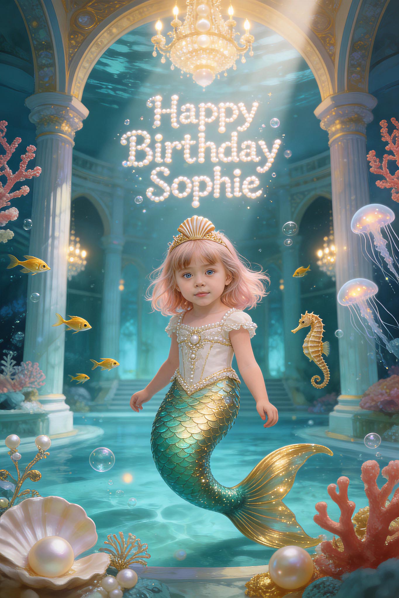 👑 Golden Crown Mermaid Princess