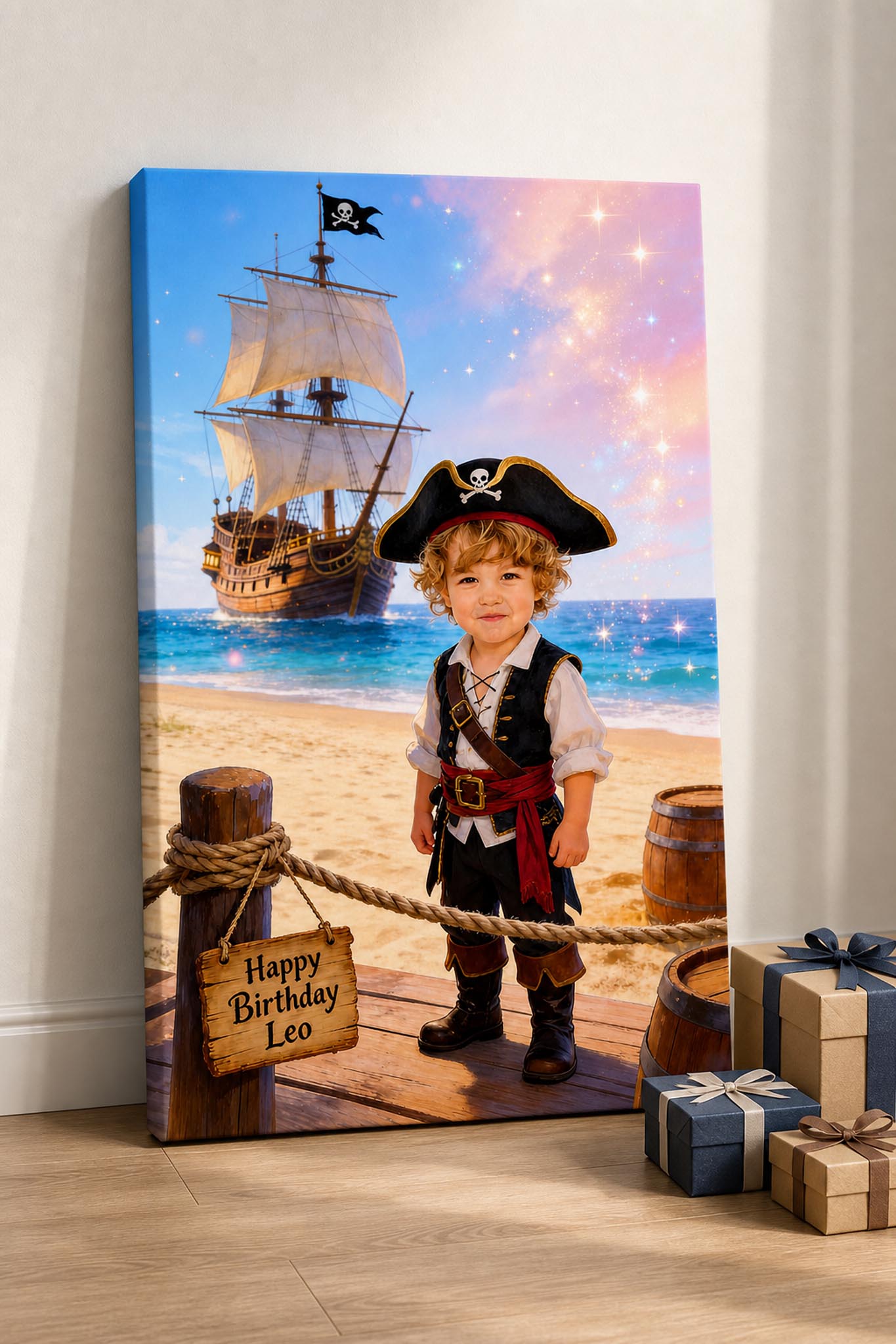 🏴‍☠️ Pirate captain with tall sailing ship