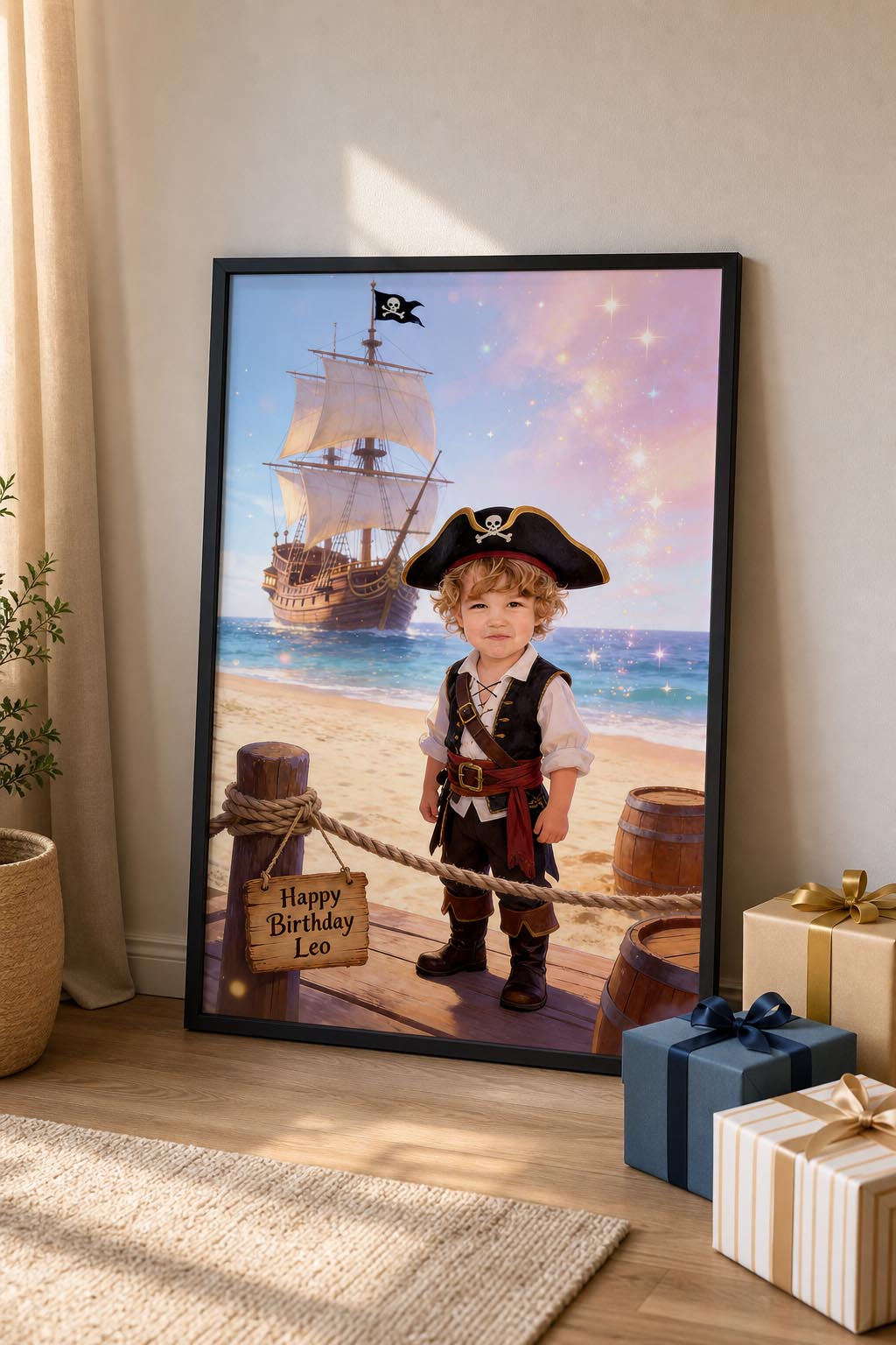 🏴‍☠️ Pirate captain with tall sailing ship