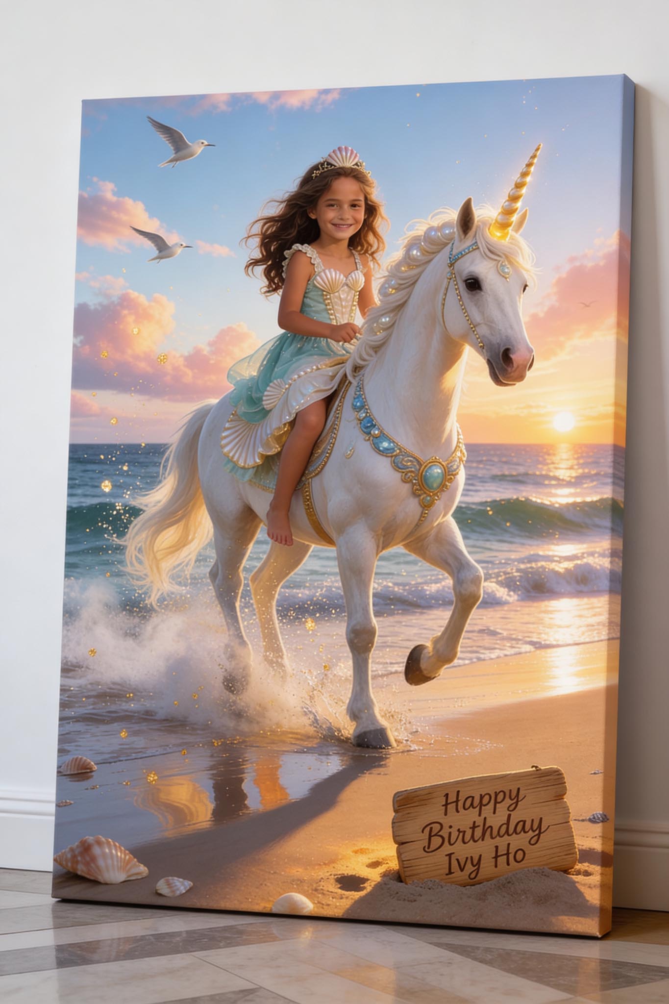 🏝️ Beach Sunset Unicorn