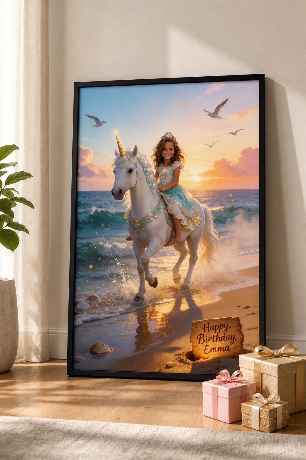 🏝️ Beach Sunset Unicorn