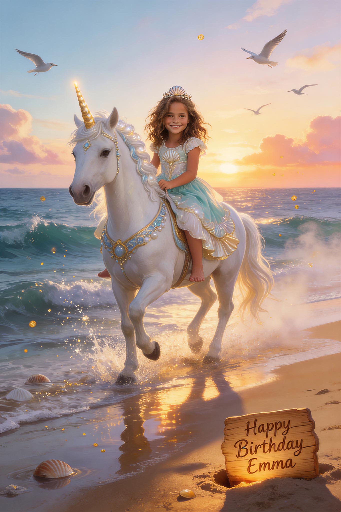 🏝️ Beach Sunset Unicorn