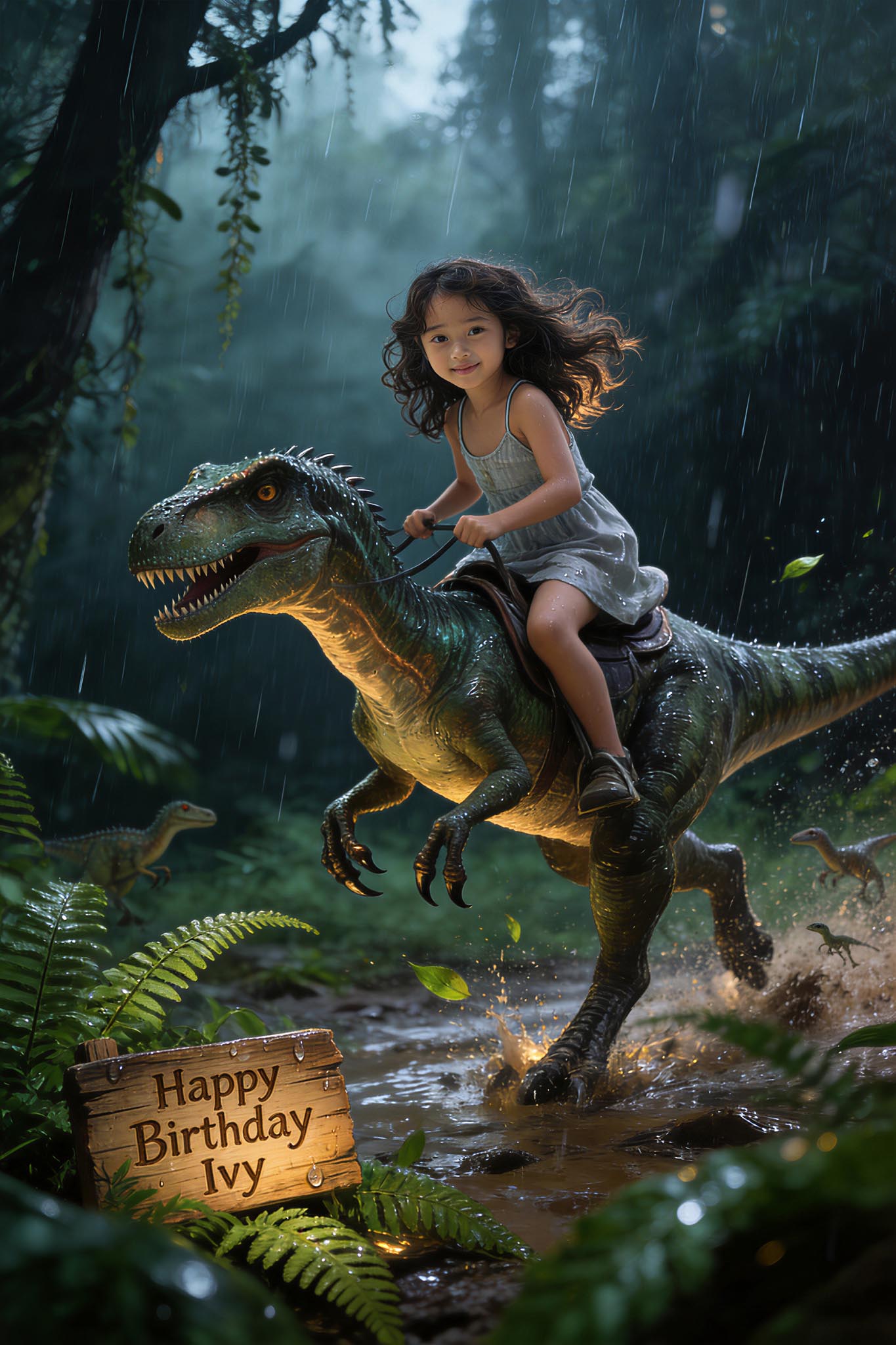 🌧️ Rainforest Velociraptor Ride