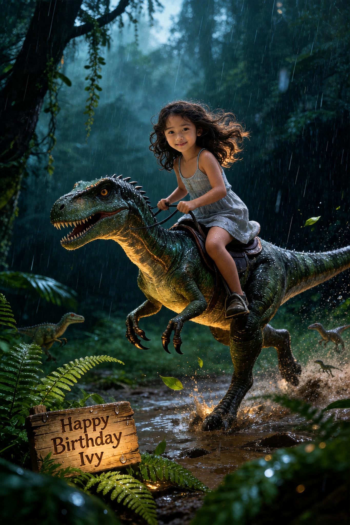 🌧️ Rainforest Velociraptor Ride