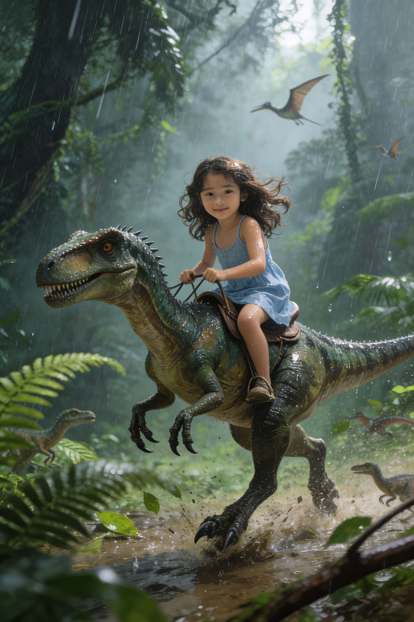 🌧️ Rainforest Velociraptor Ride