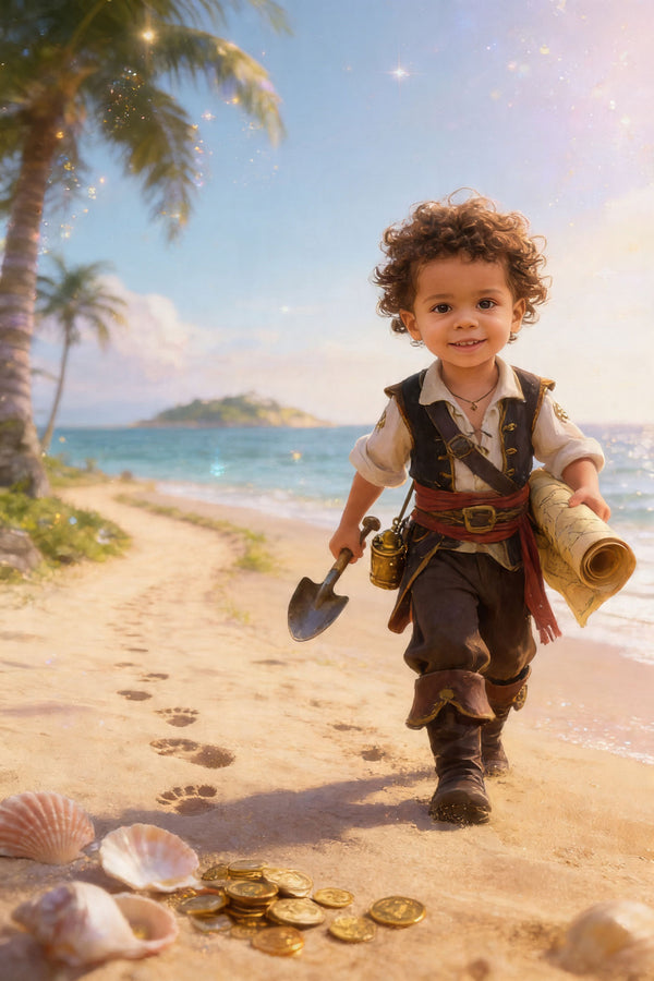 🏖️ Walking on beach with treasure shovel