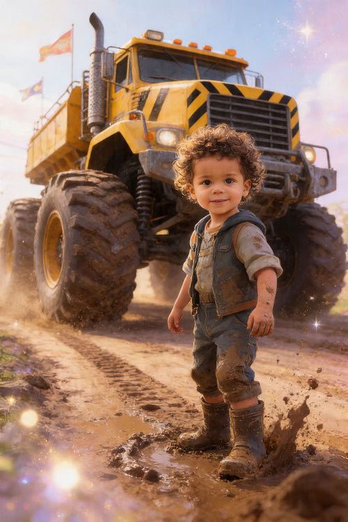 🟡 Yellow construction-inspired monster truck