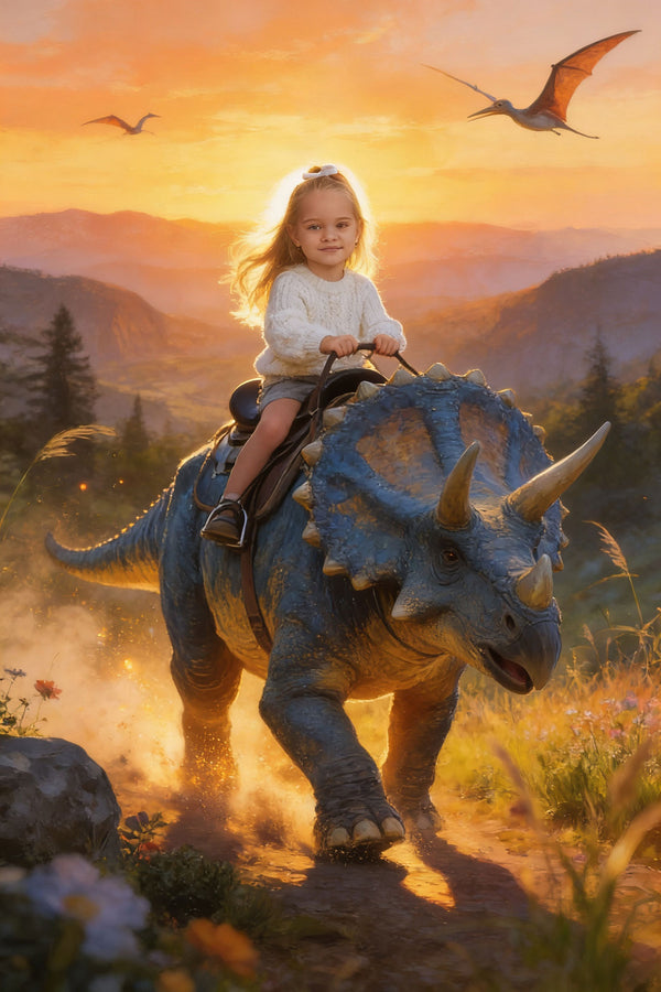 🌄 Sunset Triceratops Valley Ride