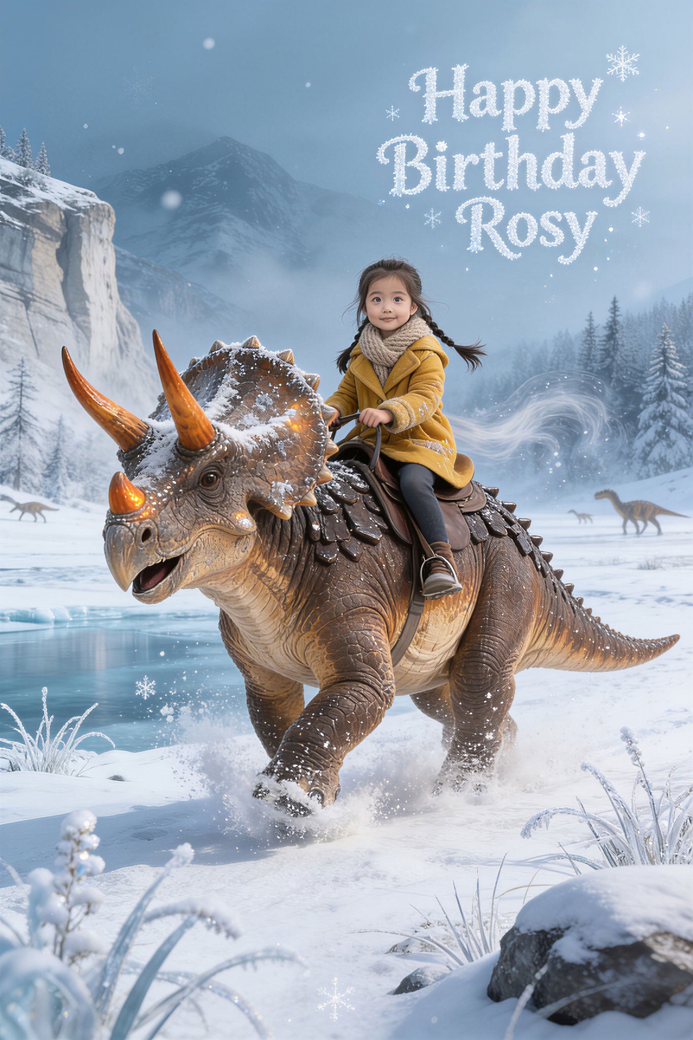 ❄️ Snowy Styracosaurus Ride