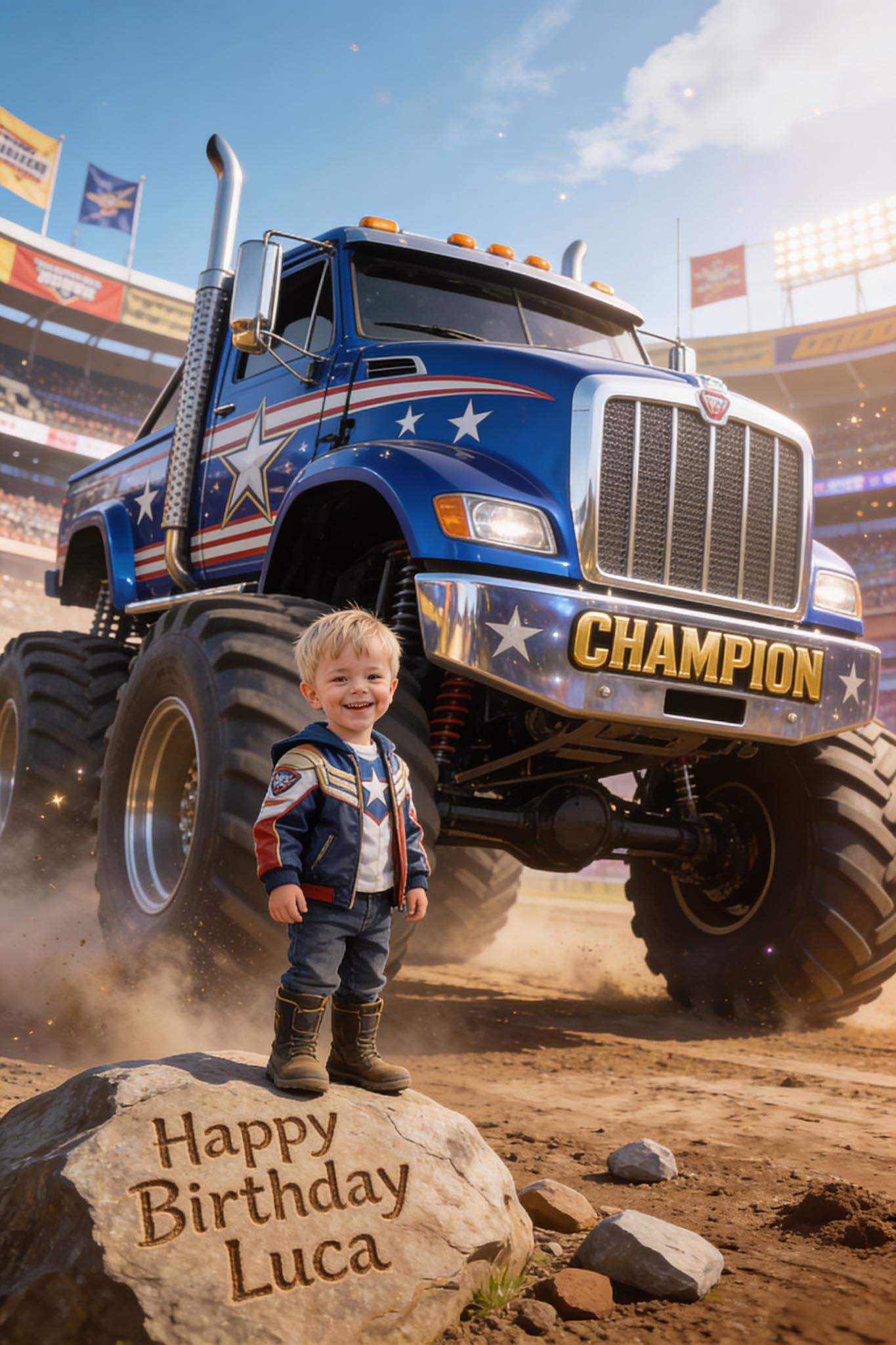 🏆 Champion truck with stars and stripes