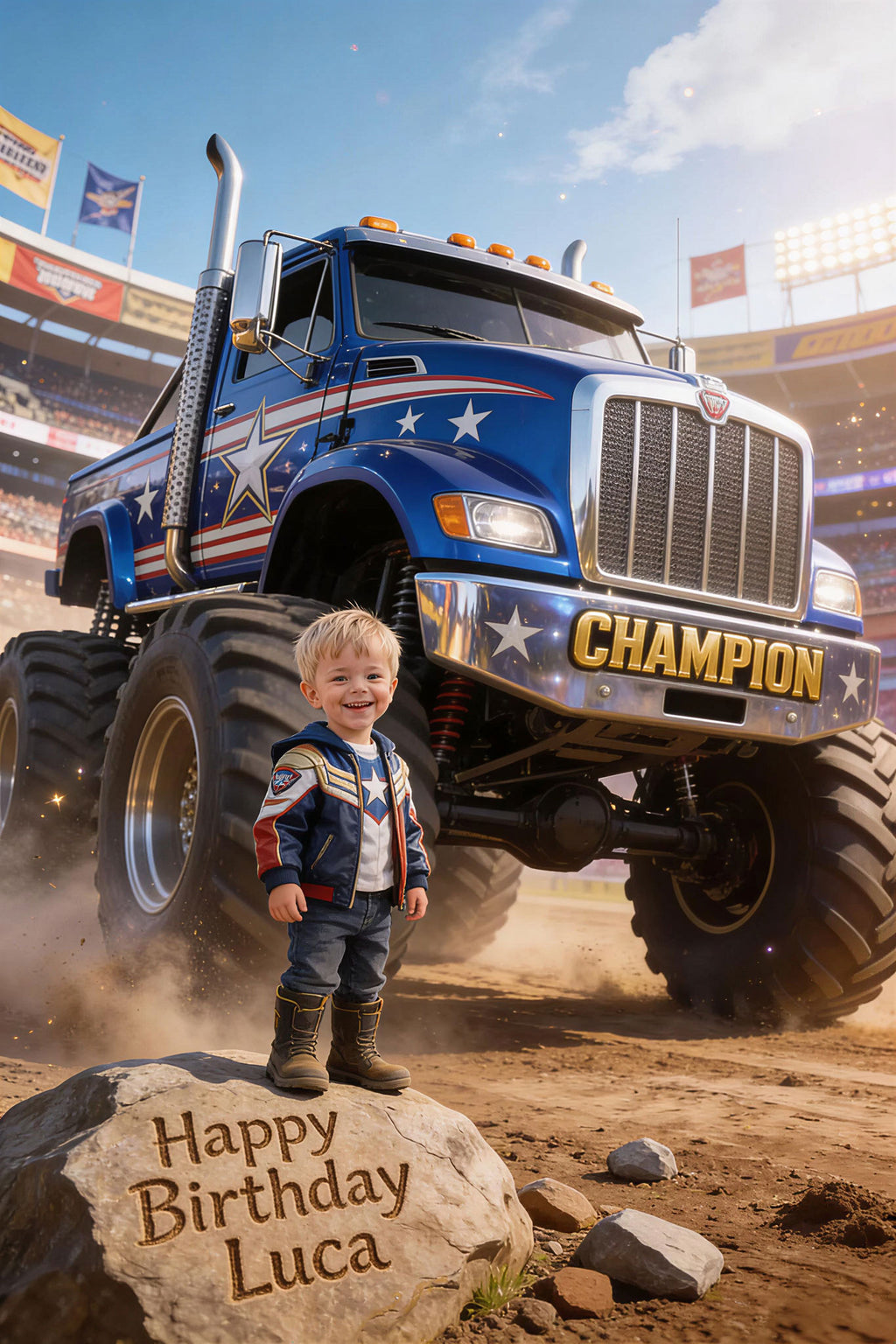 🏆 Champion truck with stars and stripes