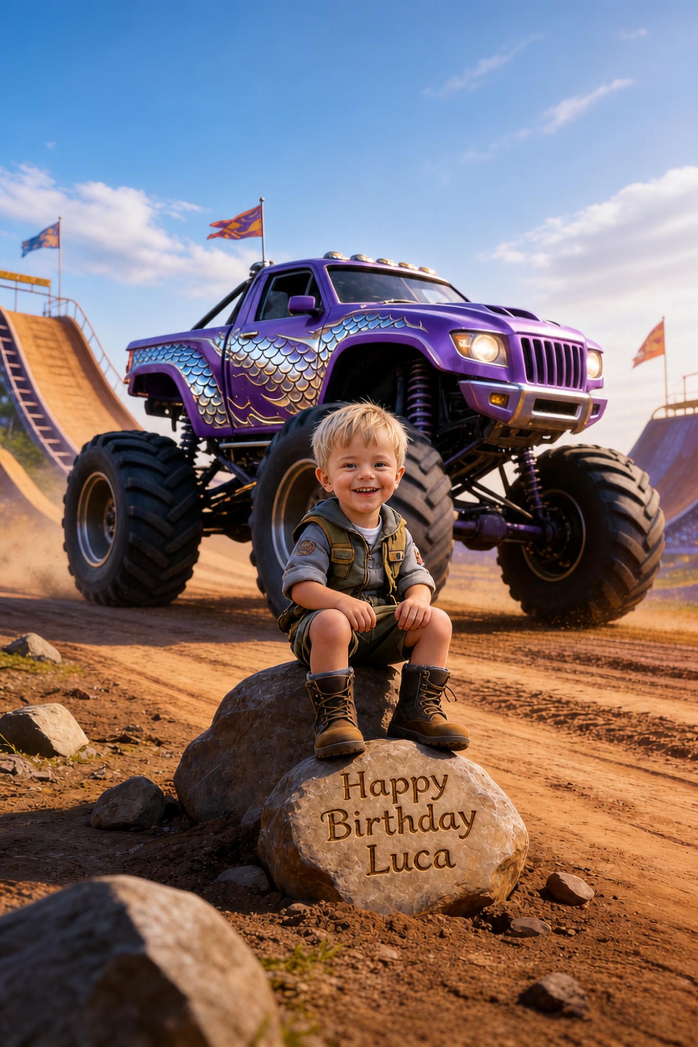 🟣 Purple fantasy monster truck