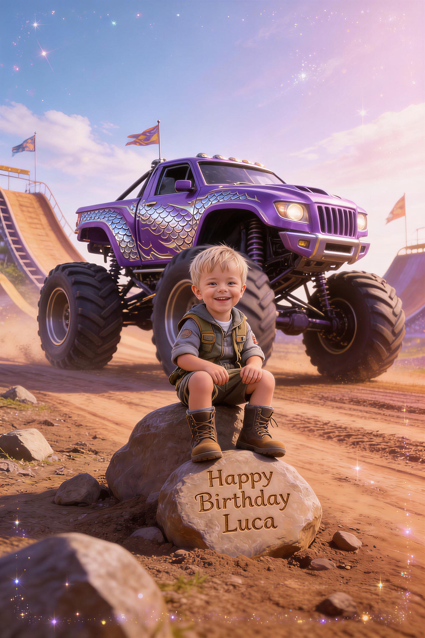 🟣 Purple fantasy monster truck