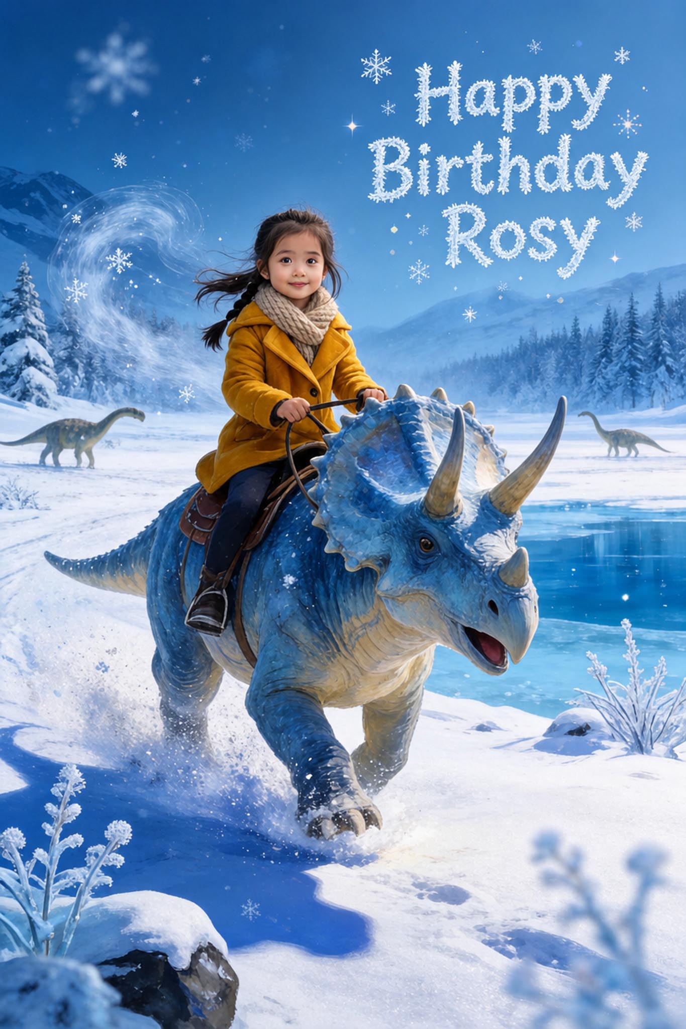 ❄️ Snowy Styracosaurus Ride