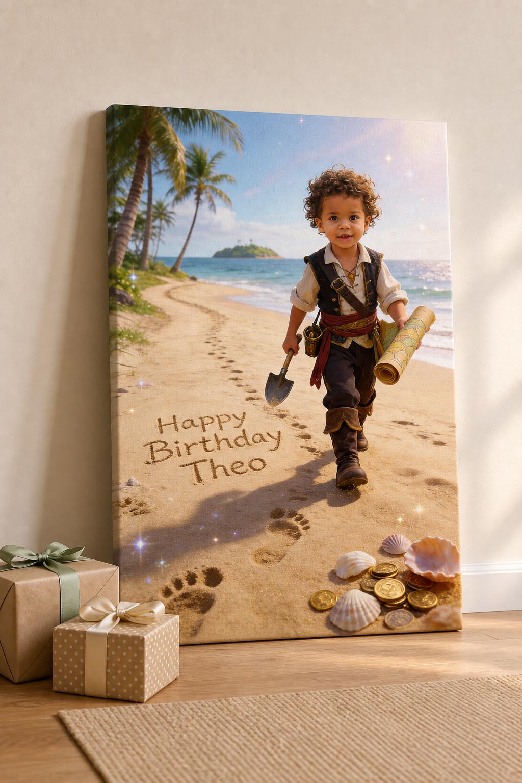 🏖️ Walking on beach with treasure shovel