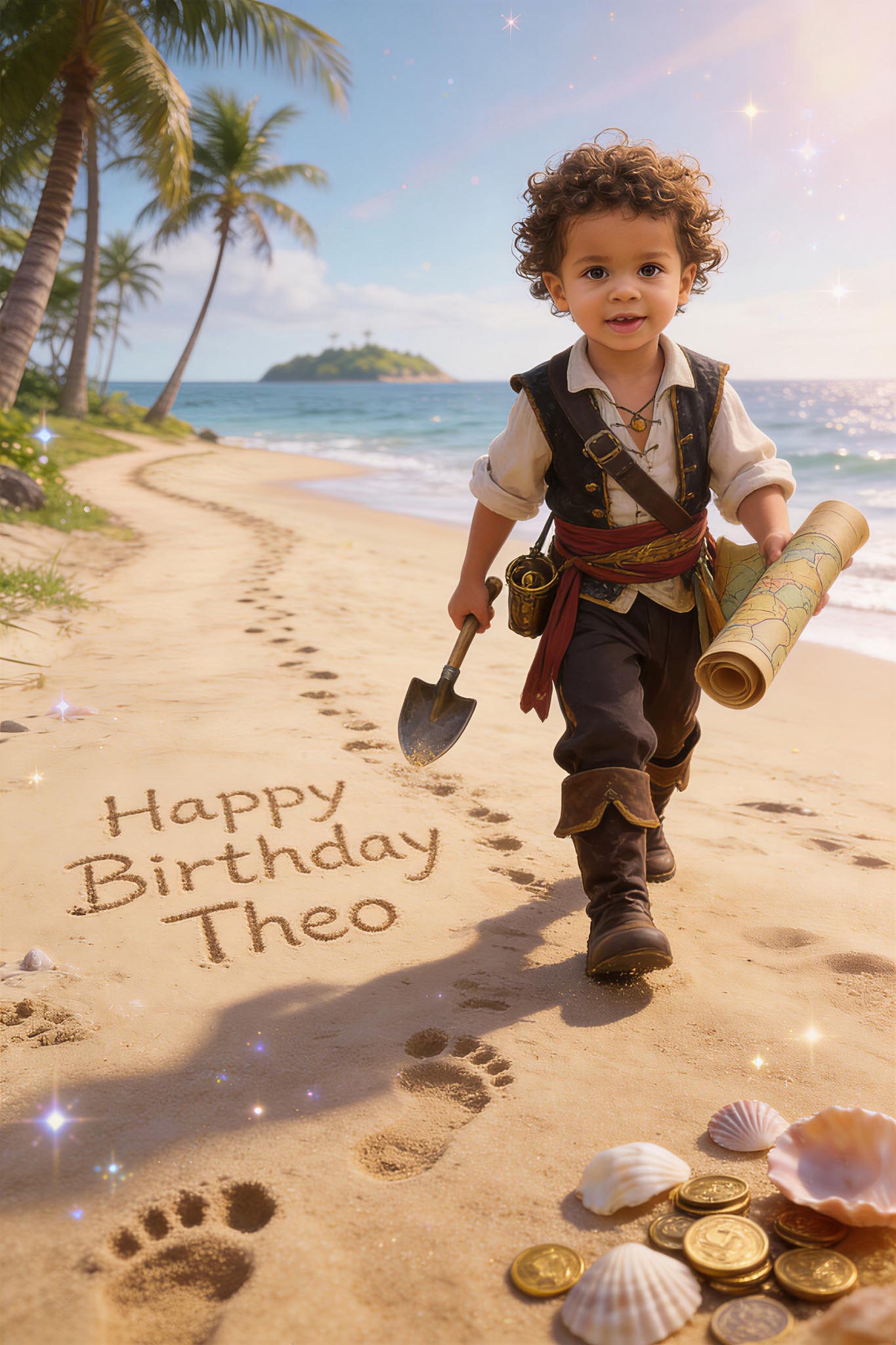 🏖️ Walking on beach with treasure shovel