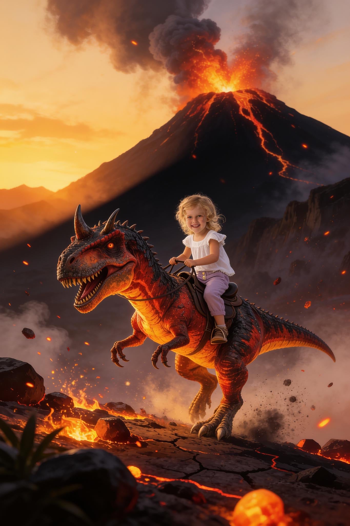 🌋 Low-Angle Volcano Carnotaurus Ride