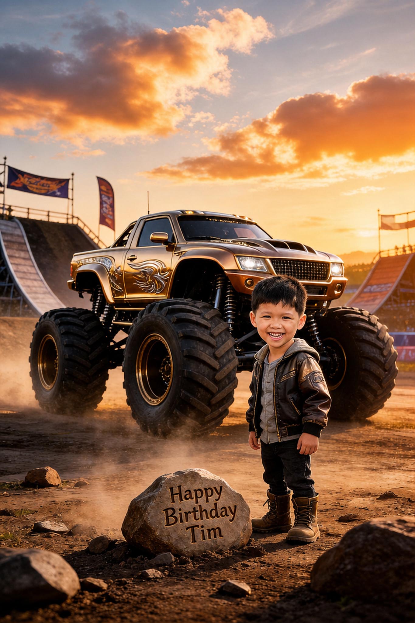 🌅 Sunset gold premium truck