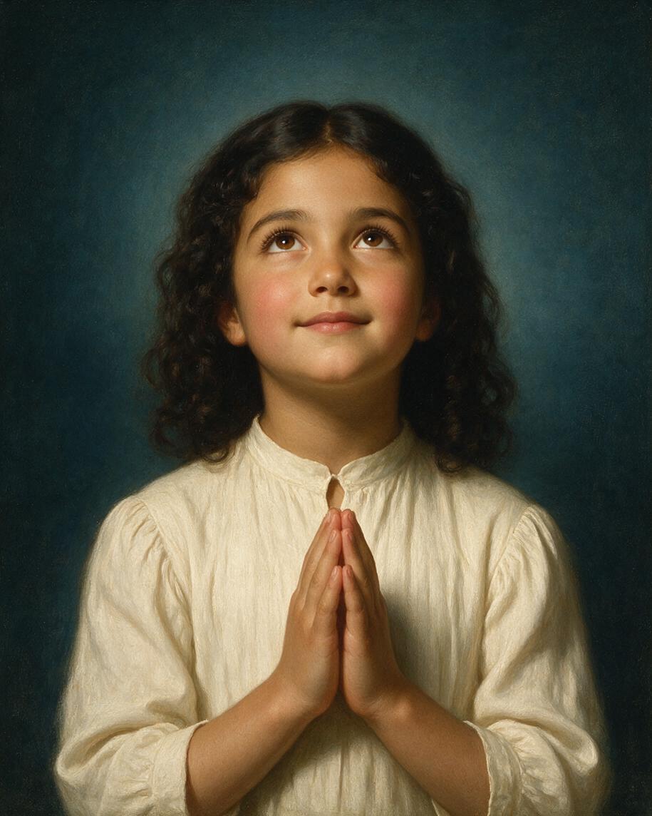 🙏 Timeless Pearl Prayer Portrait