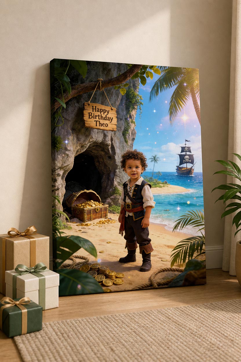 🏝️ Treasure island with buried loot and cave