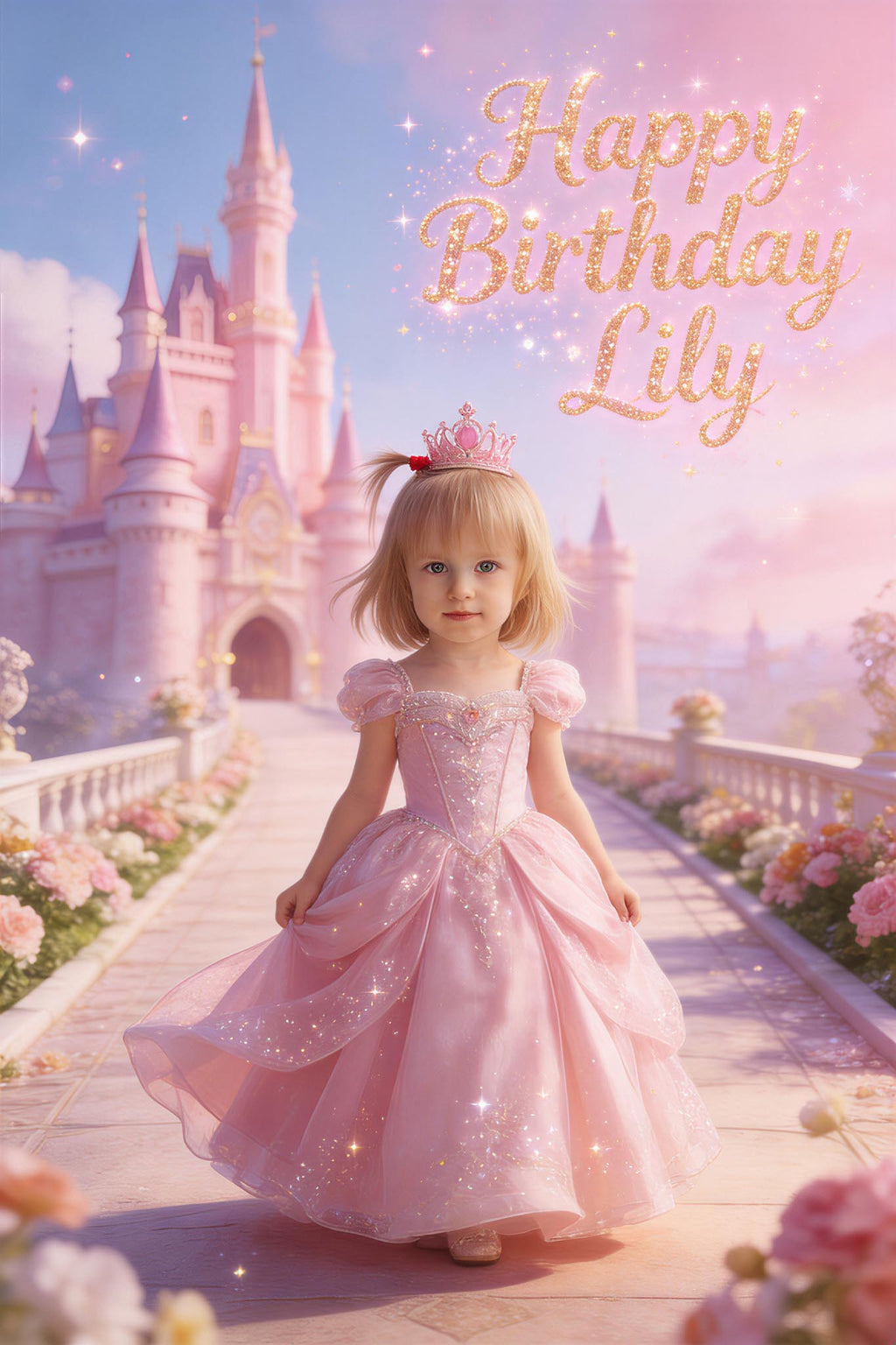 🏰 Pink Castle Princess Girl