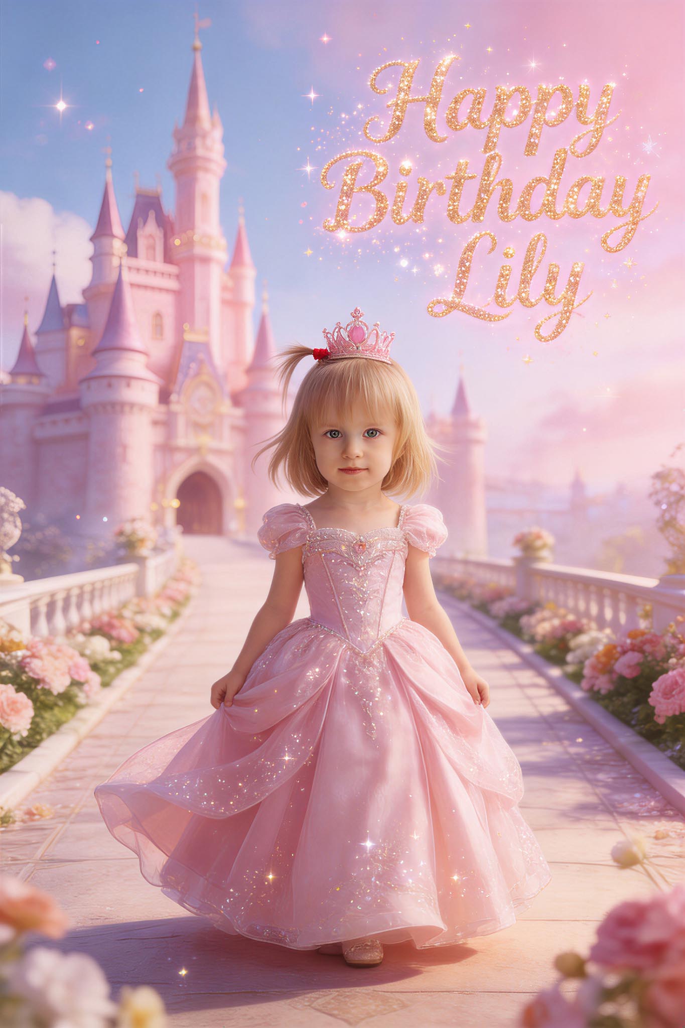 🏰 Pink Castle Princess Girl