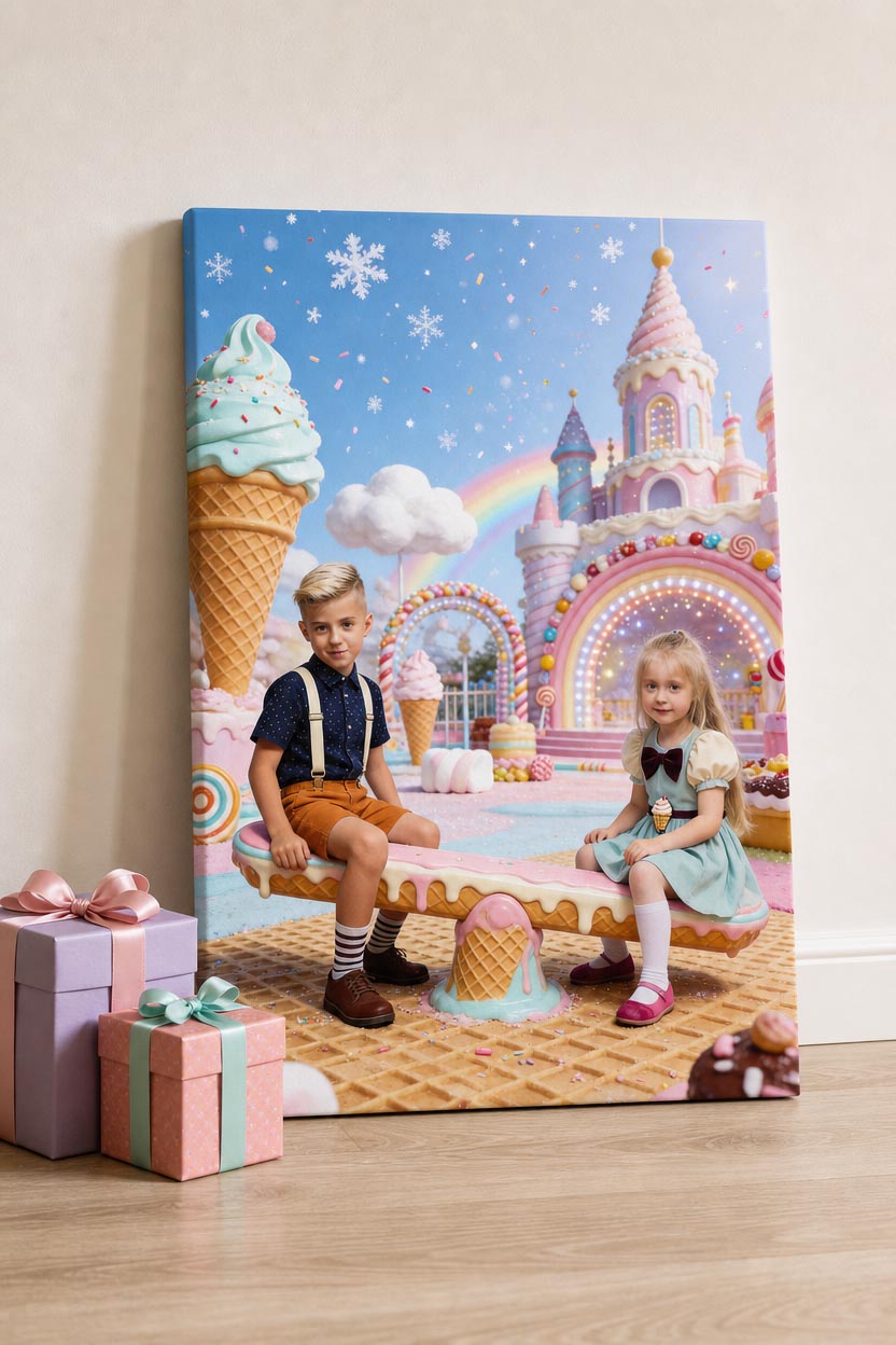 ⚖️ Big brother and sister on seesaw