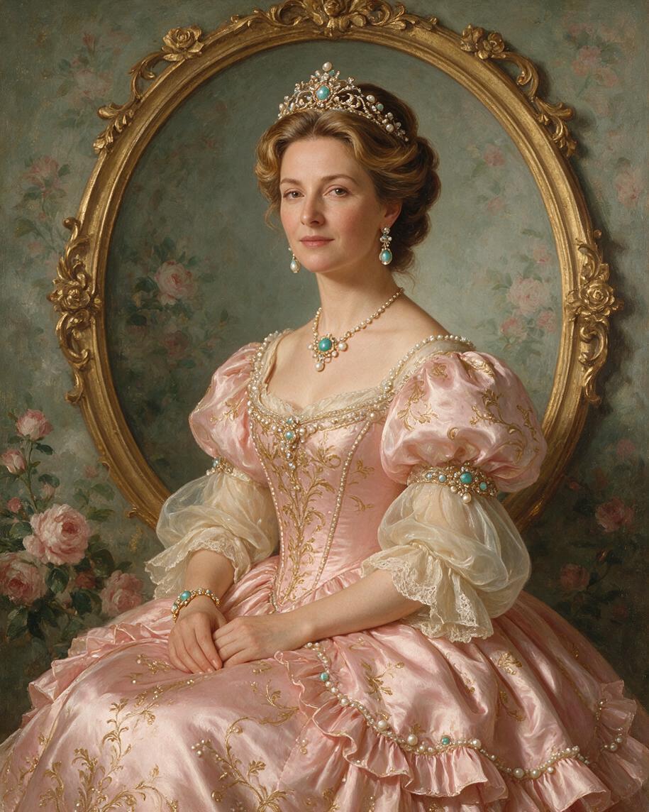 👑 Rose Court Princess Portrait