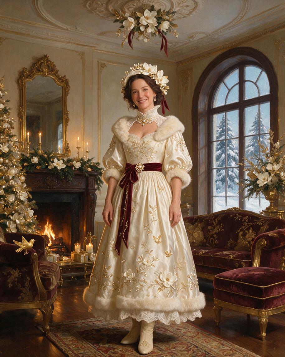 ✨ Golden Grace Christmas Portrait