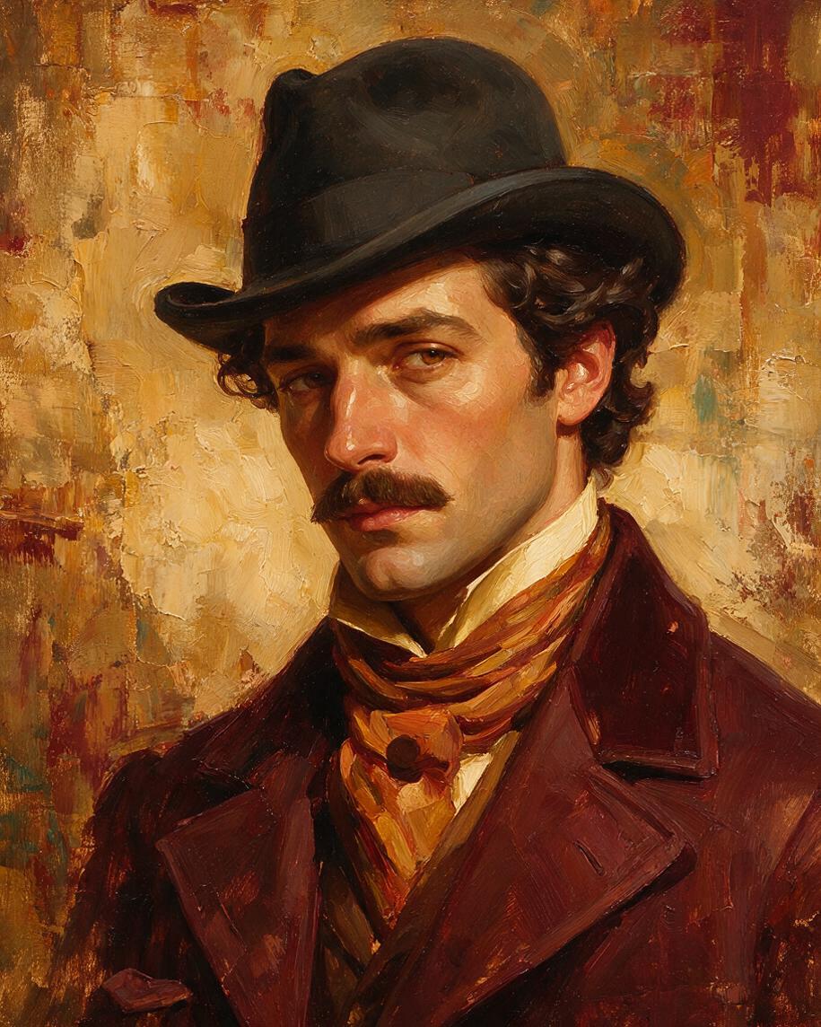 🎩 Vintage Gentleman Impasto
