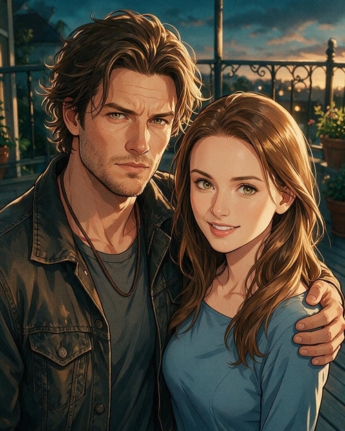 ✨ Anime Style Couple Portrait