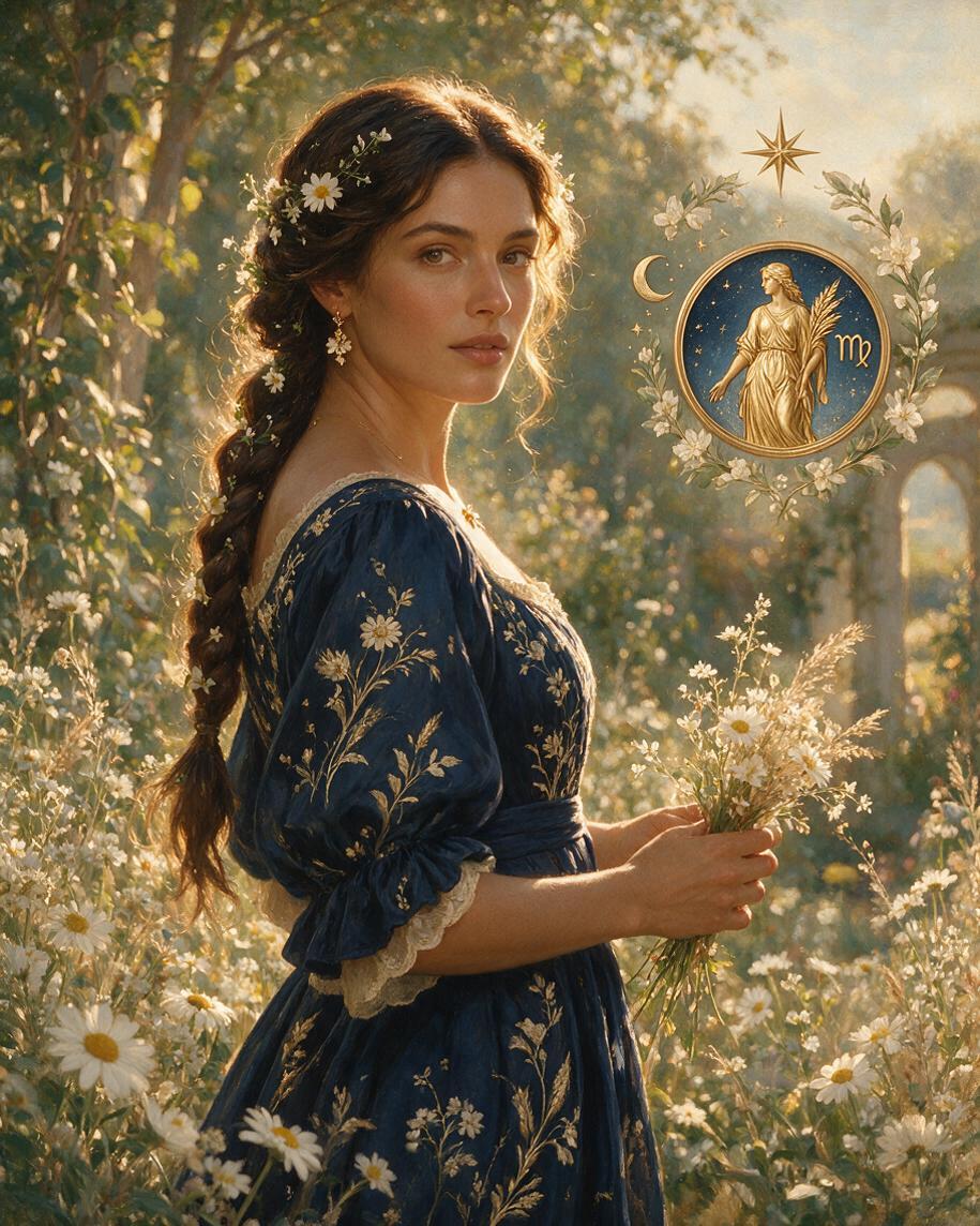 🌼 Virgo Wildflower Zodiac Portrait