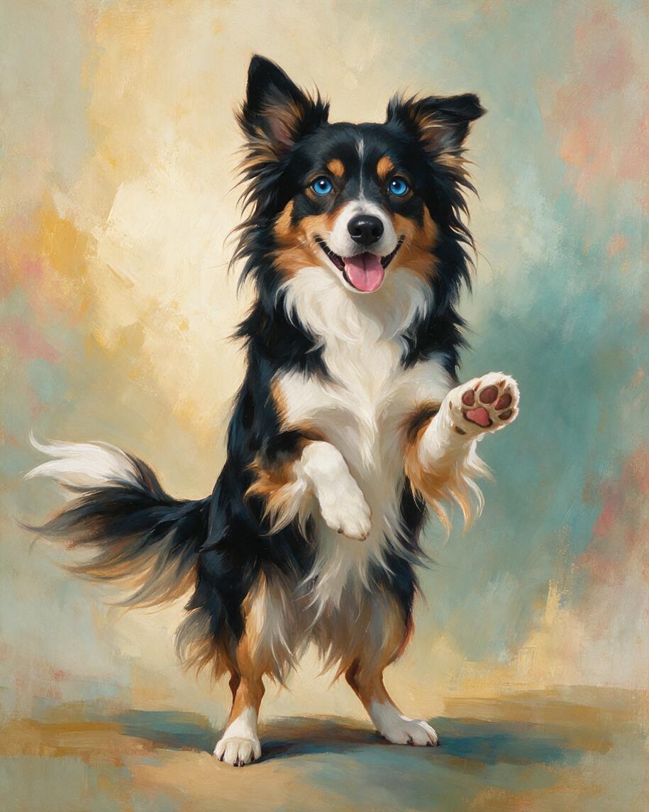 🐾 Joyful Brushstroke Pup