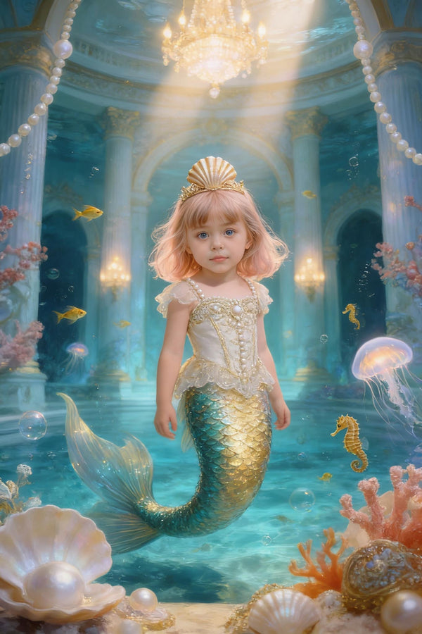 👑 Golden Crown Mermaid Princess