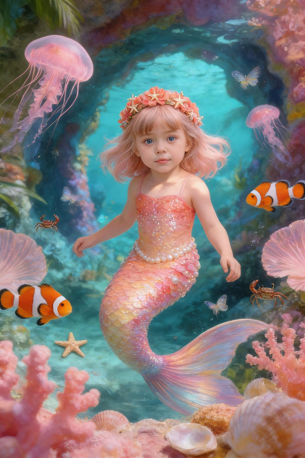 🌺 Coral Flower Mermaid