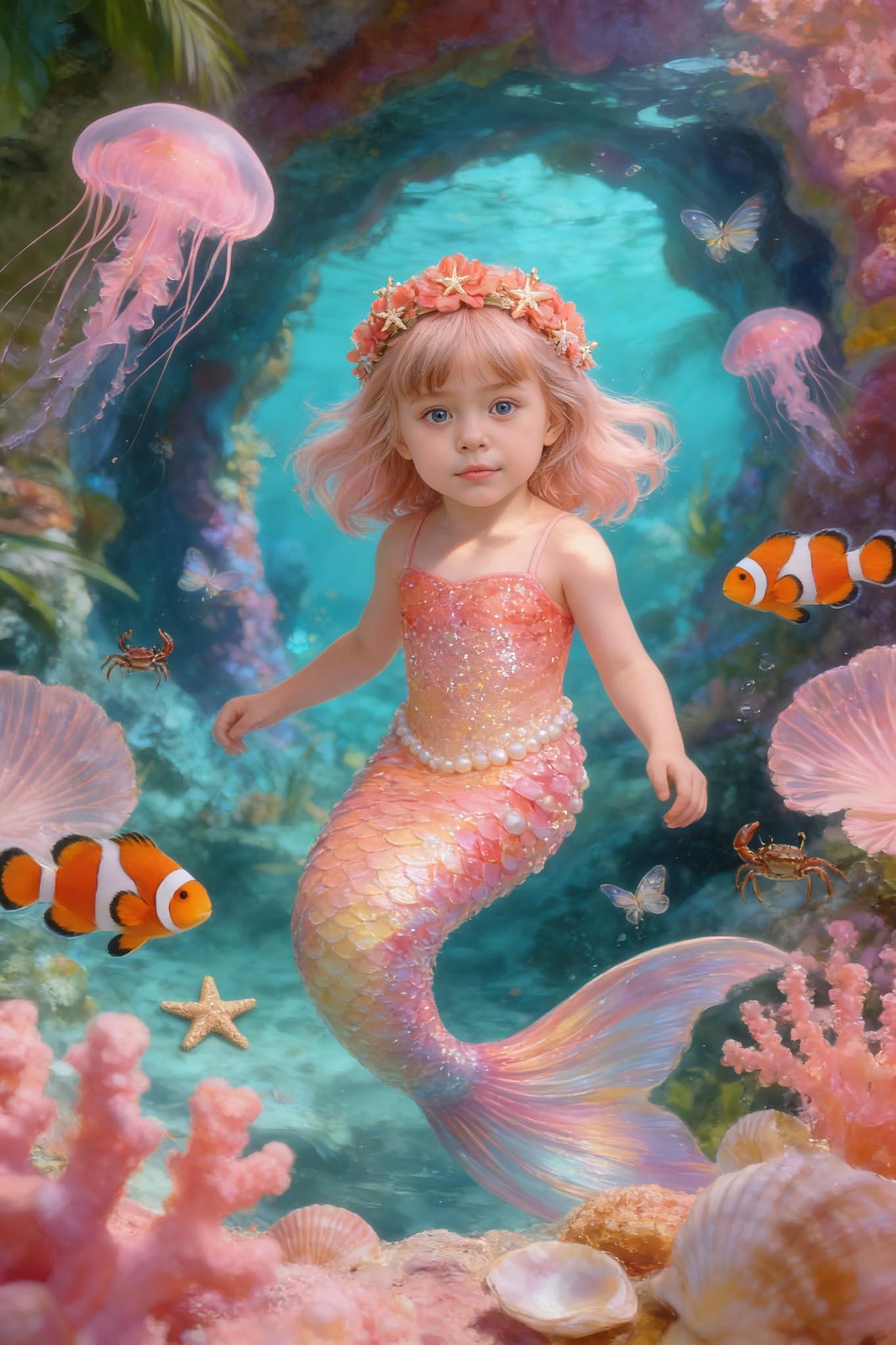 🌺 Coral Flower Mermaid