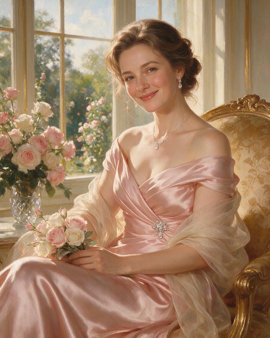 🌹 Rose-Window Regency Portrait