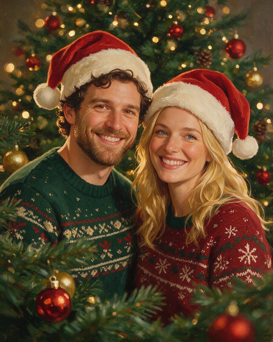 🎄 Merry Christmas Couple Portrait