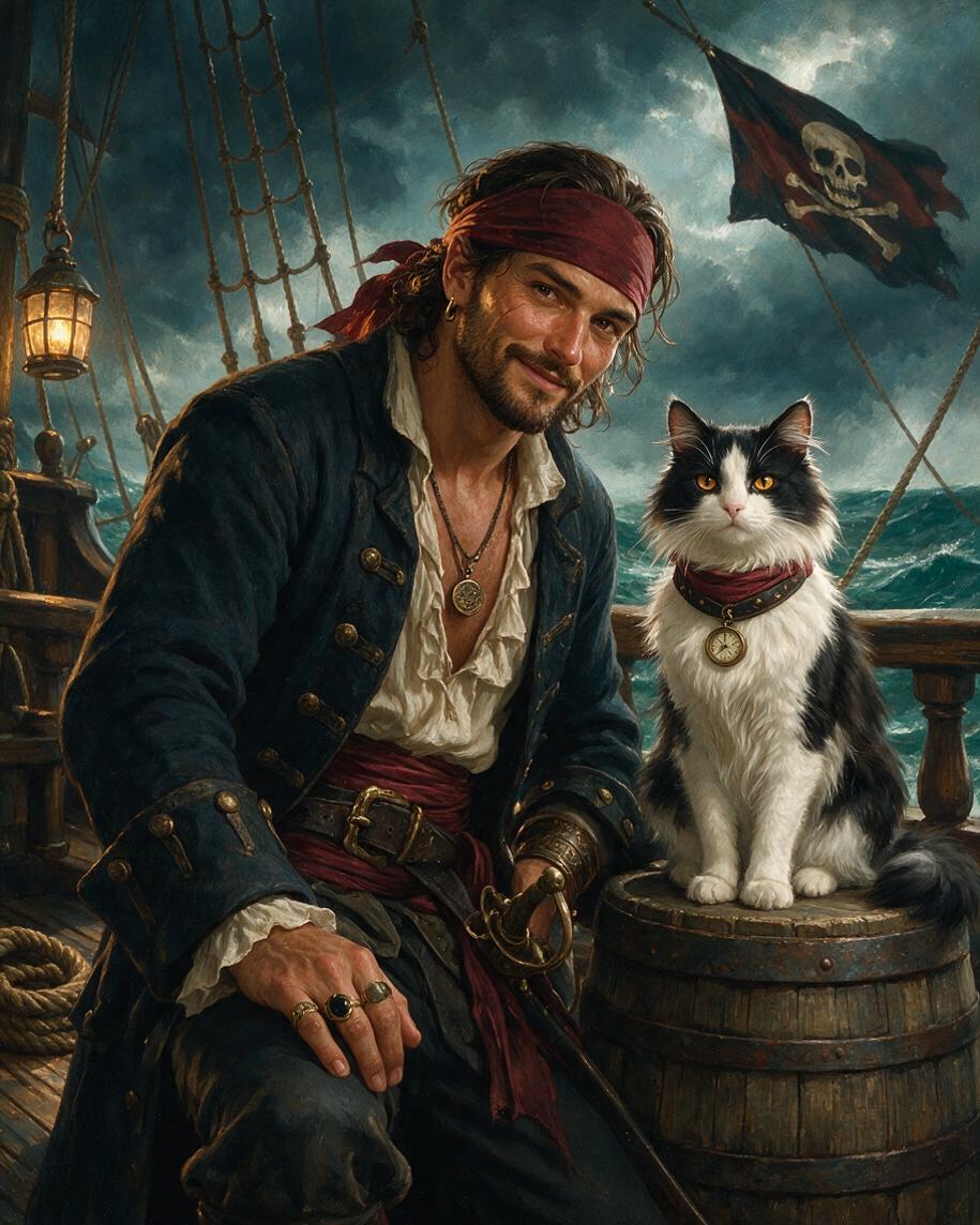 🏴‍☠️ Pirate Captain & Shipboard Cat