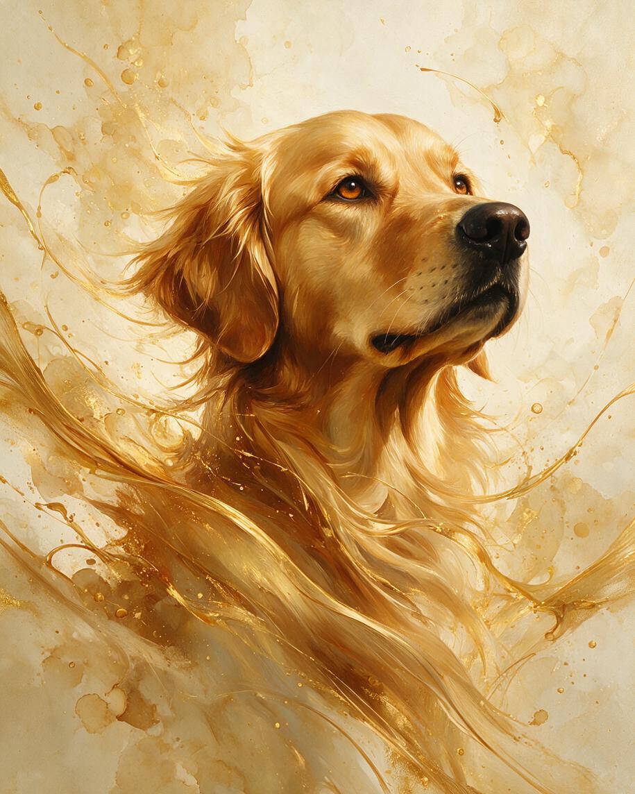 ✨ Gilded Flow Pet Portrait