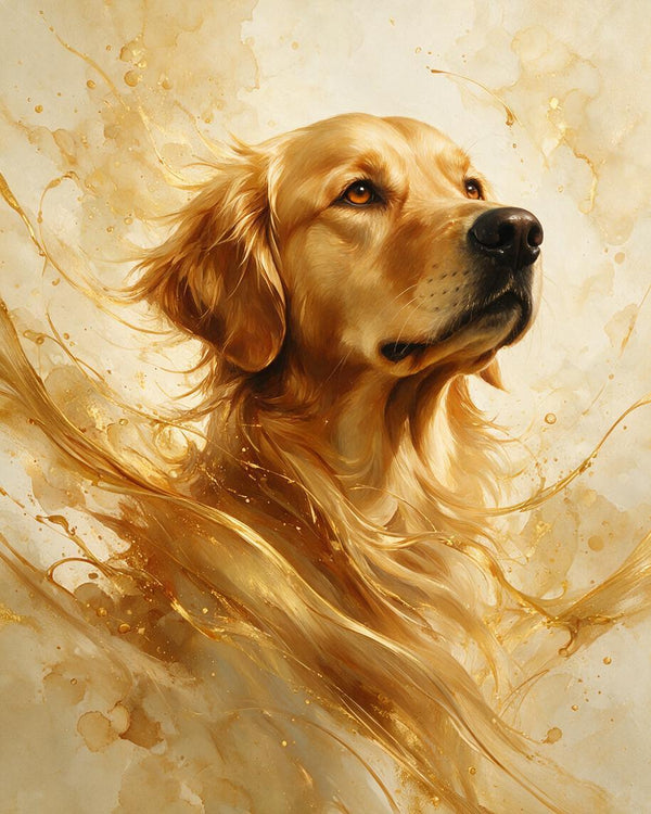 ✨ Gilded Flow Pet Portrait