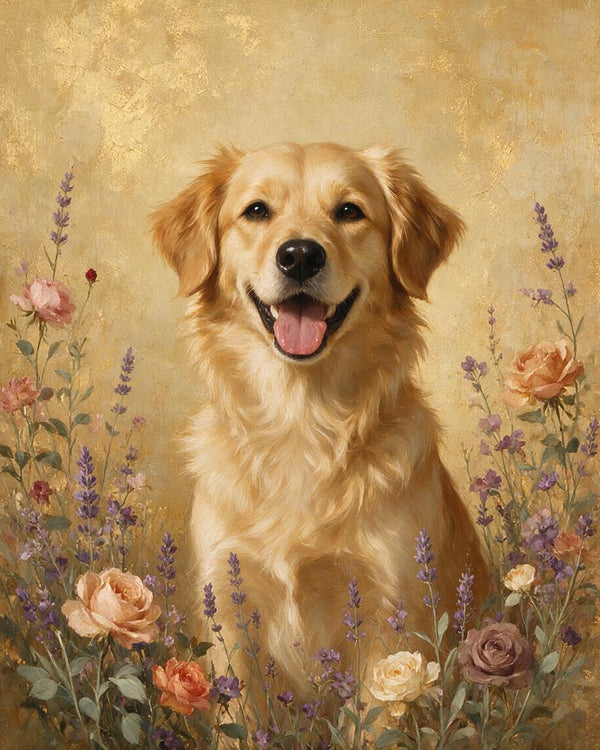 🌸 Golden Meadow Pet Portrait