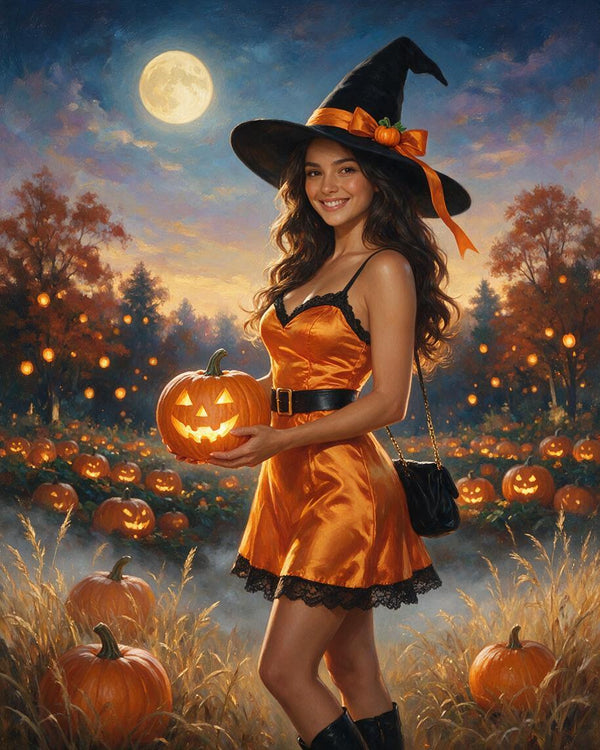 🎃 Moonlit Pumpkin Witch Garden