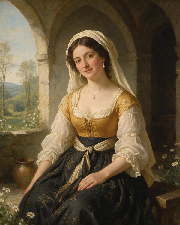 🌼 Renaissance Meadow Bride Portrait