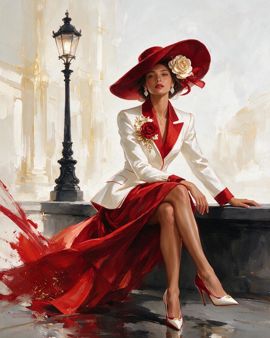 🎩 Scarlet Haute-Couture Lady