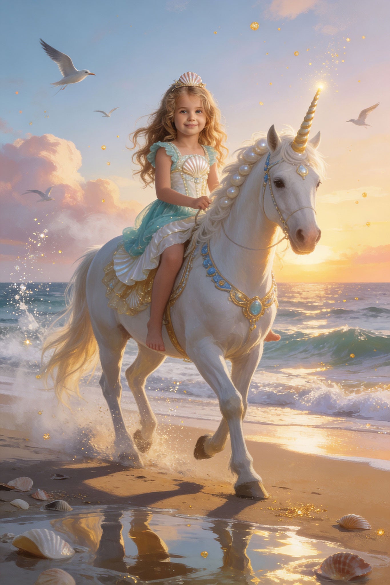 🏝️ Beach Sunset Unicorn